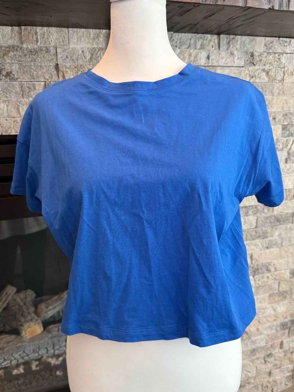Classic Crewneck Crop T-Shirt in Royal Blue